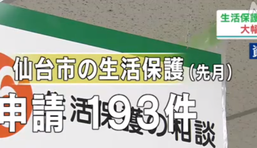 仙台市の生活保護申請が４０％増！佐賀市では相談６０％増！受給者は更に増える可能性も。