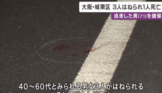 【ひき逃げ】信号無視で横断歩道に侵入し3人ひいて1人が死亡。菅原勇二容疑者（71）を逮捕。