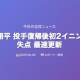 大谷翔平 投手復帰後初2イニング無失点 最速更新