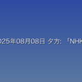 2025年08月08日 夕方: 「NHK党」の立花孝志党首を元兵庫県議の遺族が告訴に関する詳細分析