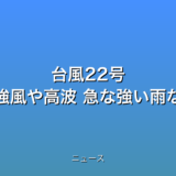 台風22号 小笠原諸島では強風や高波 急な強い雨などに注意の話題