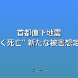 首都直下地震 “最大2万人近く死亡” 新たな被害想定の素案の話題