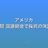 アメリカ この1年間 国連総会で採択の決議の話題