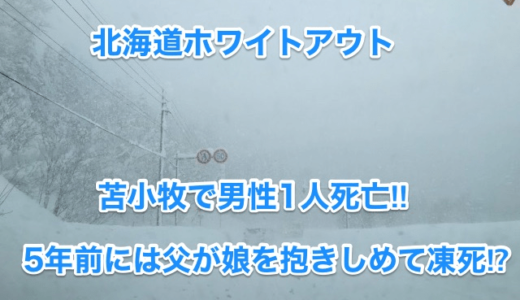 【北海道ホワイトアウト】苫小牧で男性1人死亡‼︎5年前には父が娘を抱きしめて凍死⁉︎