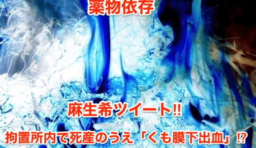 【薬物依存】麻生希ツイート‼︎拘置所内で死産のうえ『くも膜下出血』⁉︎