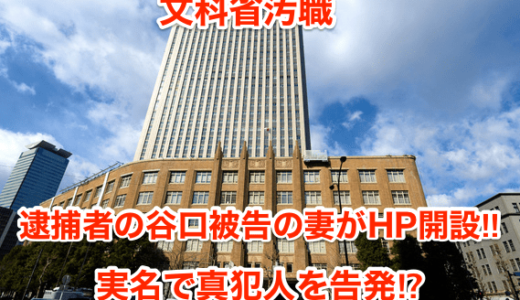 【文科省汚職】逮捕者の谷口被告の妻がＨＰ開設‼︎実名で真犯人を告発⁉︎