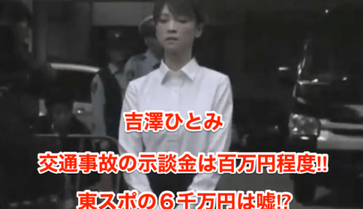 【吉澤ひとみ】交通事故の示談金は百万円程度‼︎東スポの６千万円は嘘⁉︎